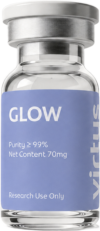 GLOW research peptide vial
